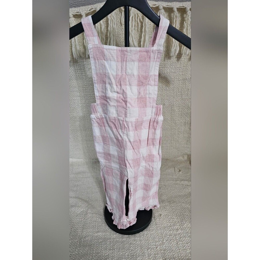 Mabel + Honey Pink Gingham Girls' Romper Overalls